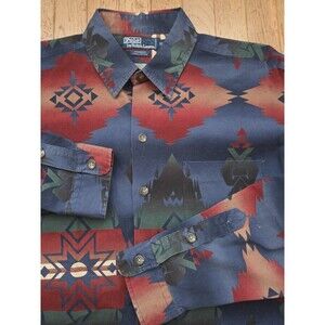 Vintage Polo Ralph Lauren Chambers Aztec Western Button Shirt Men’s Size XL